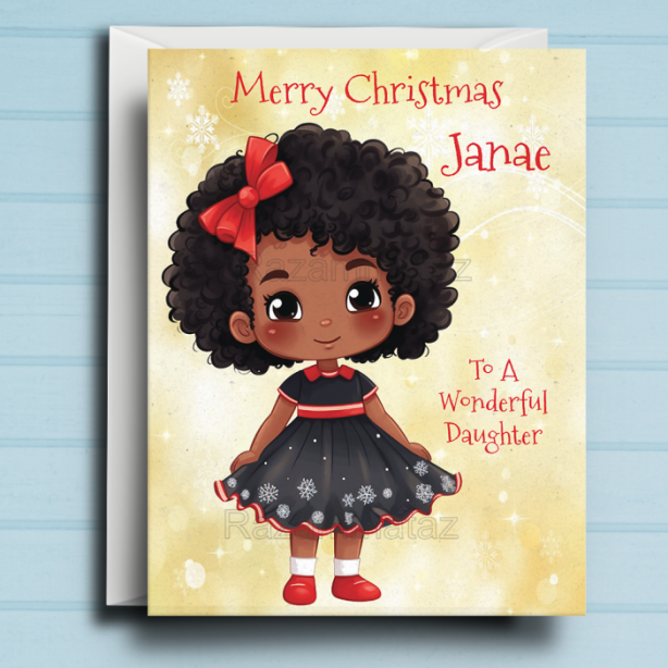 Black Girl N Christmas Card